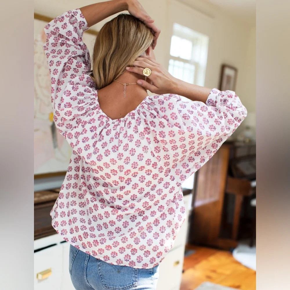 Emerson Fry India Collection Frances Blouse Bella Organic XS - Picture 3 of 14